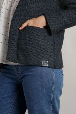 Weird Fish Sweatshirts & Hoodies|Santosh Cropped Eco Macaroni Kimono Cardigan Navy