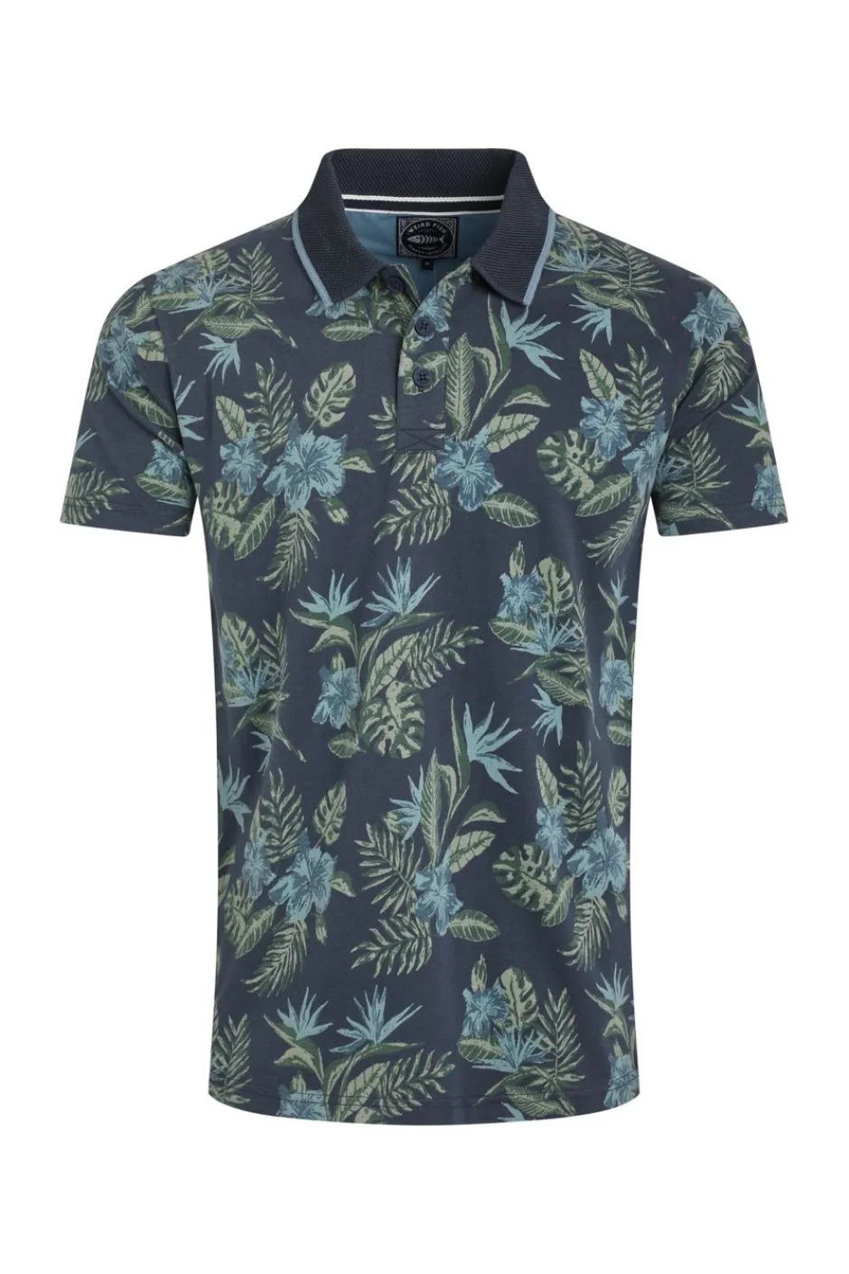 Weird Fish Polo & Rugby Shirts|Sarat Organic Cotton Printed Polo Navy