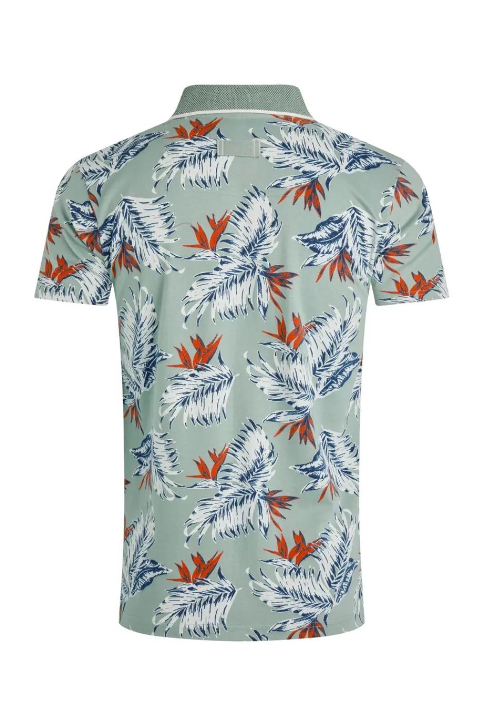Weird Fish Polo & Rugby Shirts|Sarat Organic Cotton Printed Polo Mineral Blue