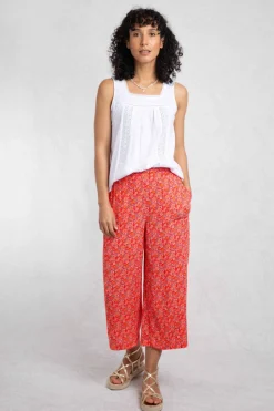 Weird Fish Leggings|Jumpsuits & Playsuits|Sarita LivaEco™ Wide Leg Printed Viscose Trousers Tango Red