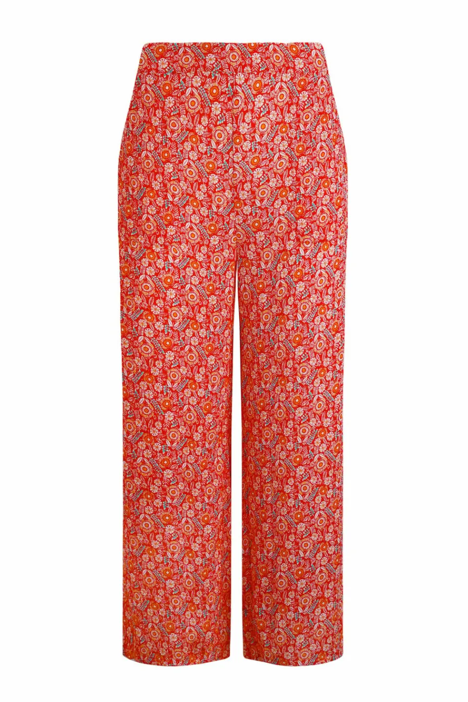 Weird Fish Leggings|Jumpsuits & Playsuits|Sarita LivaEco™ Wide Leg Printed Viscose Trousers Tango Red