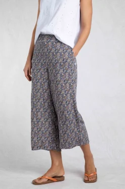 Weird Fish Leggings|Jumpsuits & Playsuits|Sarita LivaEco™ Wide Leg Printed Viscose Trousers Navy