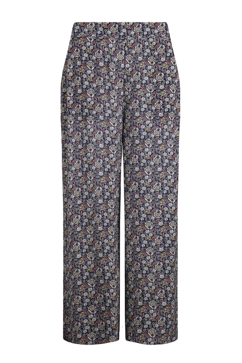 Weird Fish Leggings|Jumpsuits & Playsuits|Sarita LivaEco™ Wide Leg Printed Viscose Trousers Navy