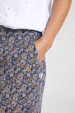 Weird Fish Leggings|Jumpsuits & Playsuits|Sarita LivaEco™ Wide Leg Printed Viscose Trousers Navy