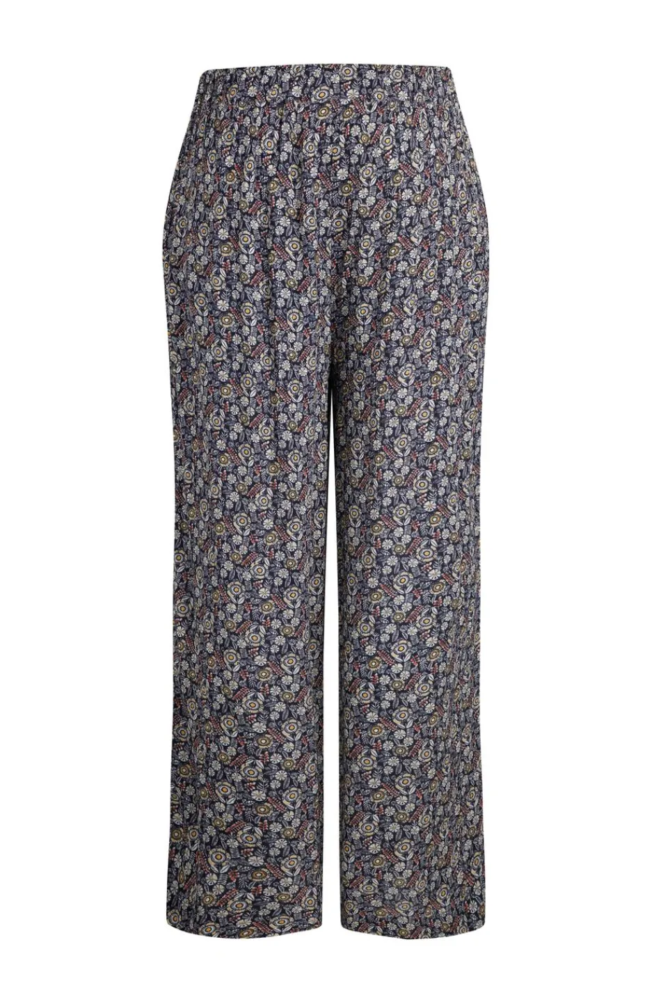 Weird Fish Leggings|Jumpsuits & Playsuits|Sarita LivaEco™ Wide Leg Printed Viscose Trousers Navy