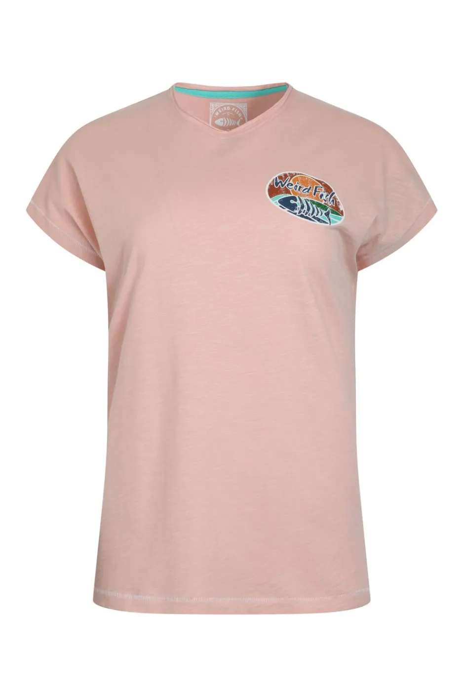 Weird Fish Tunics|Tops & T-Shirts|Seashore Organic Cotton Back Print Graphic T-Shirt Dusty Rose