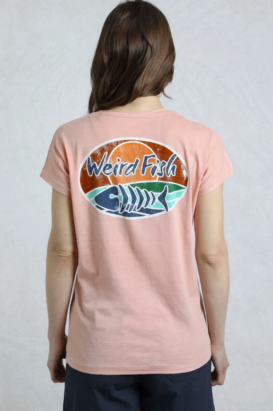 Weird Fish Tunics|Tops & T-Shirts|Seashore Organic Cotton Back Print Graphic T-Shirt Dusty Rose