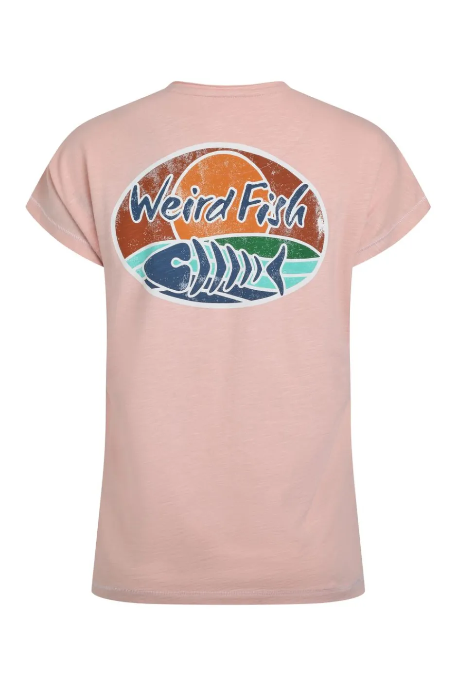 Weird Fish Tunics|Tops & T-Shirts|Seashore Organic Cotton Back Print Graphic T-Shirt Dusty Rose