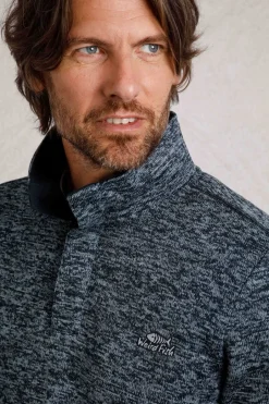 Weird Fish Fleece|Seataller Recycled 1/4 Button Fleece Navy