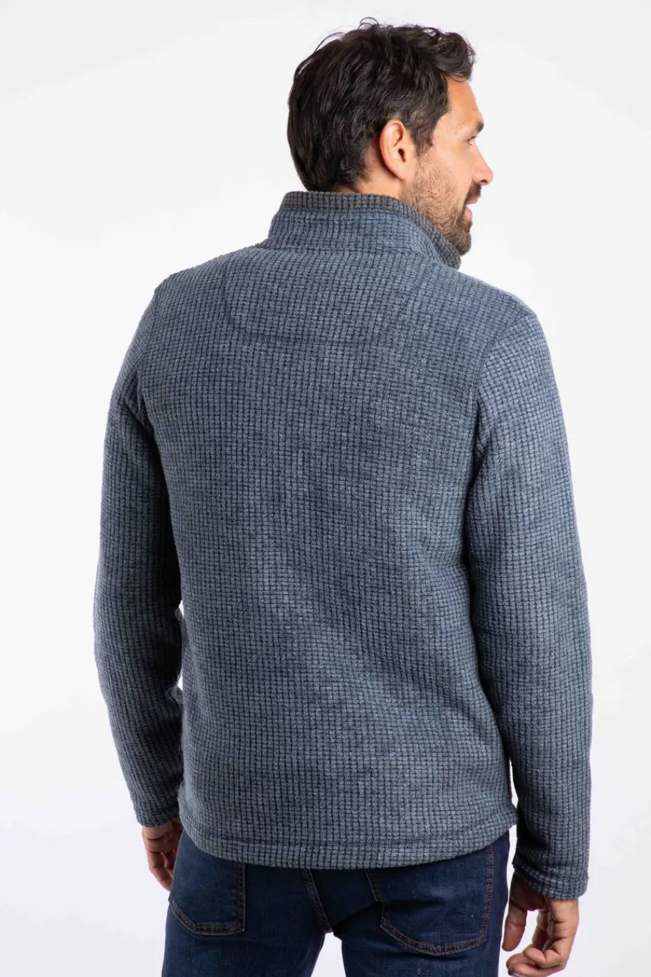 Weird Fish Fleece|Shires Eco Full Zip Grid Fleece Navy