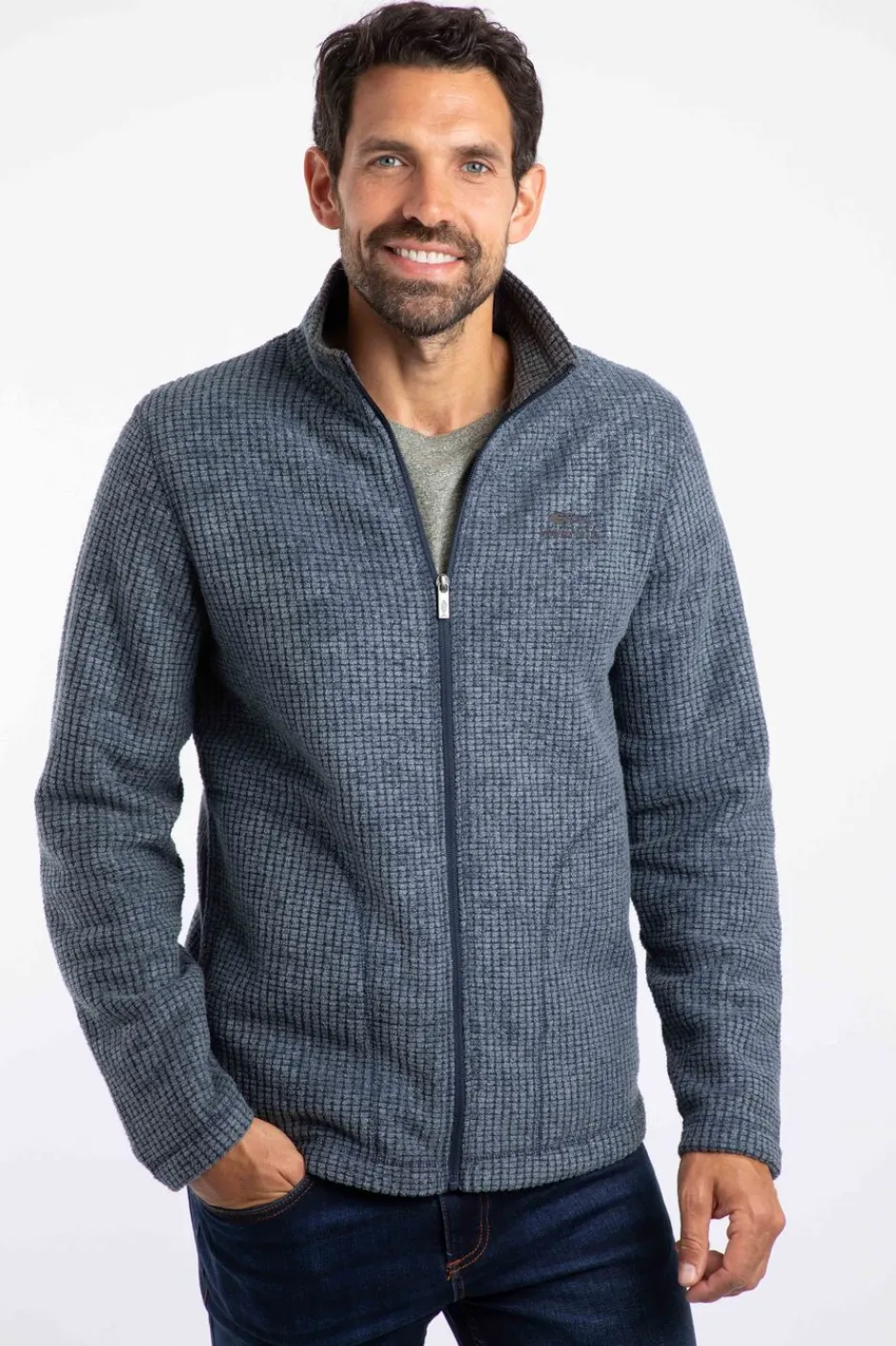 Weird Fish Fleece|Shires Eco Full Zip Grid Fleece Navy