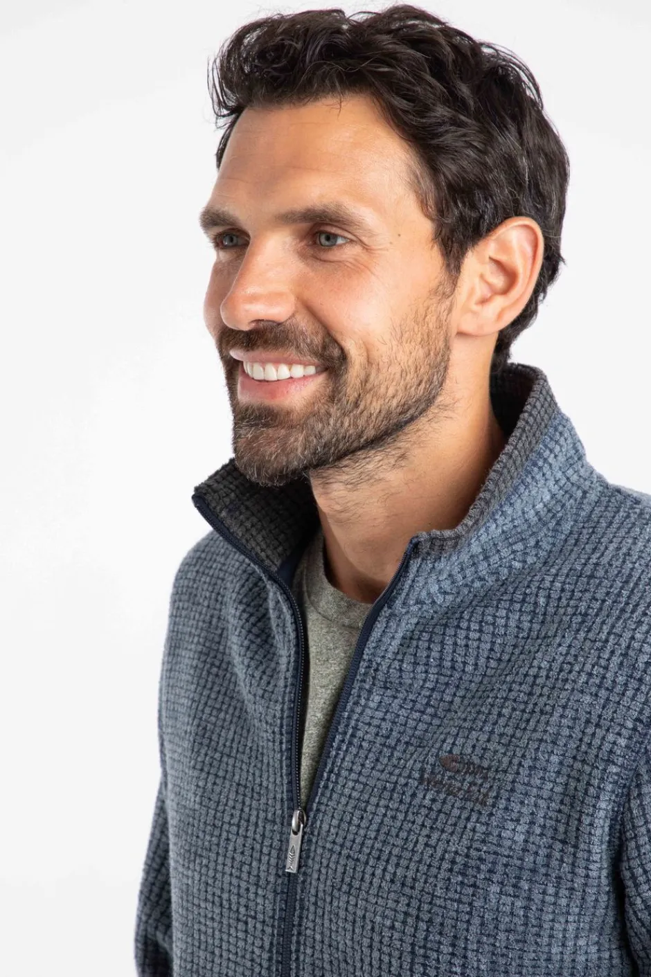 Weird Fish Fleece|Shires Eco Full Zip Grid Fleece Navy
