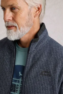 Weird Fish Fleece|Shires Eco Full Zip Grid Fleece Navy