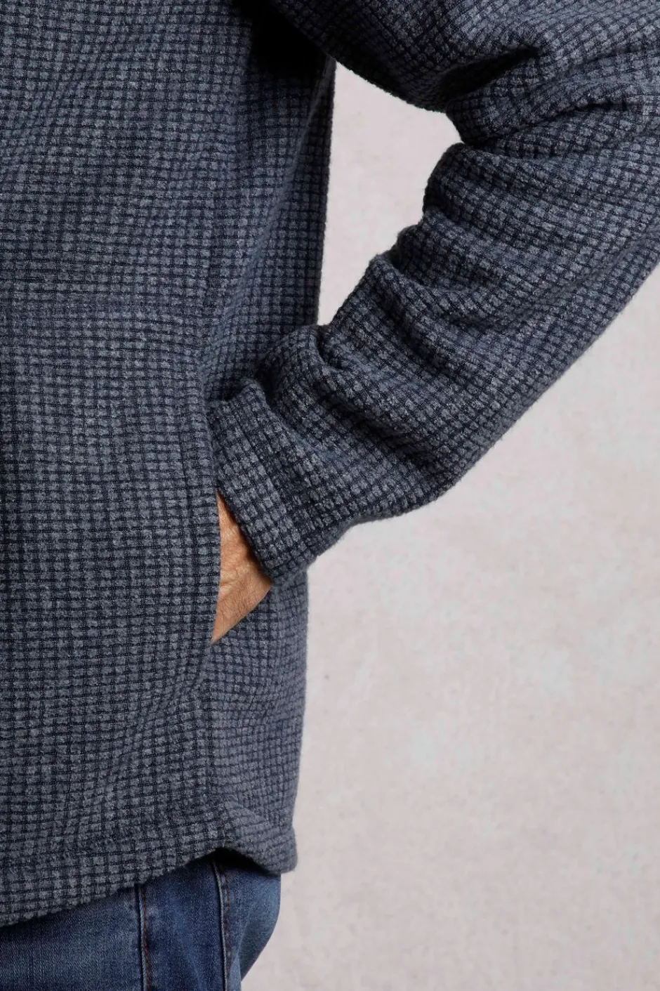Weird Fish Fleece|Shires Eco Full Zip Grid Fleece Navy