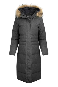 Weird Fish Coats, Jackets And Gilets|Shola Houndstooth Padded Longline Coat Anthracite
