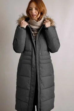 Weird Fish Coats, Jackets And Gilets|Shola Houndstooth Padded Longline Coat Anthracite