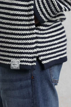 Weird Fish Sweatshirts & Hoodies|Shorling 1/4 Zip Stripe Eco Macaroni Ecru
