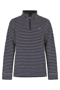 Weird Fish Sweatshirts & Hoodies|Shorling 1/4 Zip Stripe Eco Macaroni Frost Grey