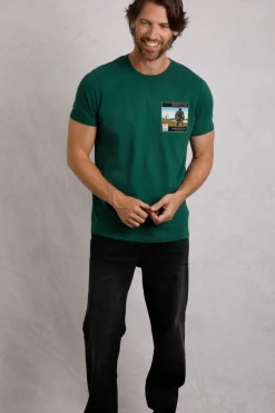 Weird Fish T-Shirts|Shrimp Floyd Back Print Artist T-Shirt Forest Green