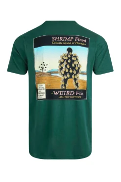 Weird Fish T-Shirts|Shrimp Floyd Back Print Artist T-Shirt Forest Green