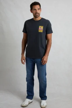 Weird Fish T-Shirts|Shrimpsons Back Print Artist T-Shirt Navy