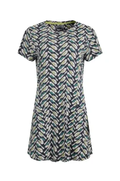 Weird Fish Tunics|Tops & T-Shirts|Sidra Organic Cotton Printed Jersey Slub Tunic Cedar Green