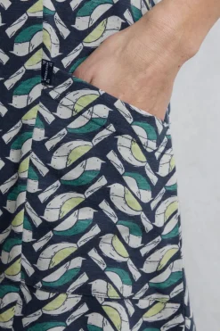 Weird Fish Tunics|Tops & T-Shirts|Sidra Organic Cotton Printed Jersey Slub Tunic Cedar Green