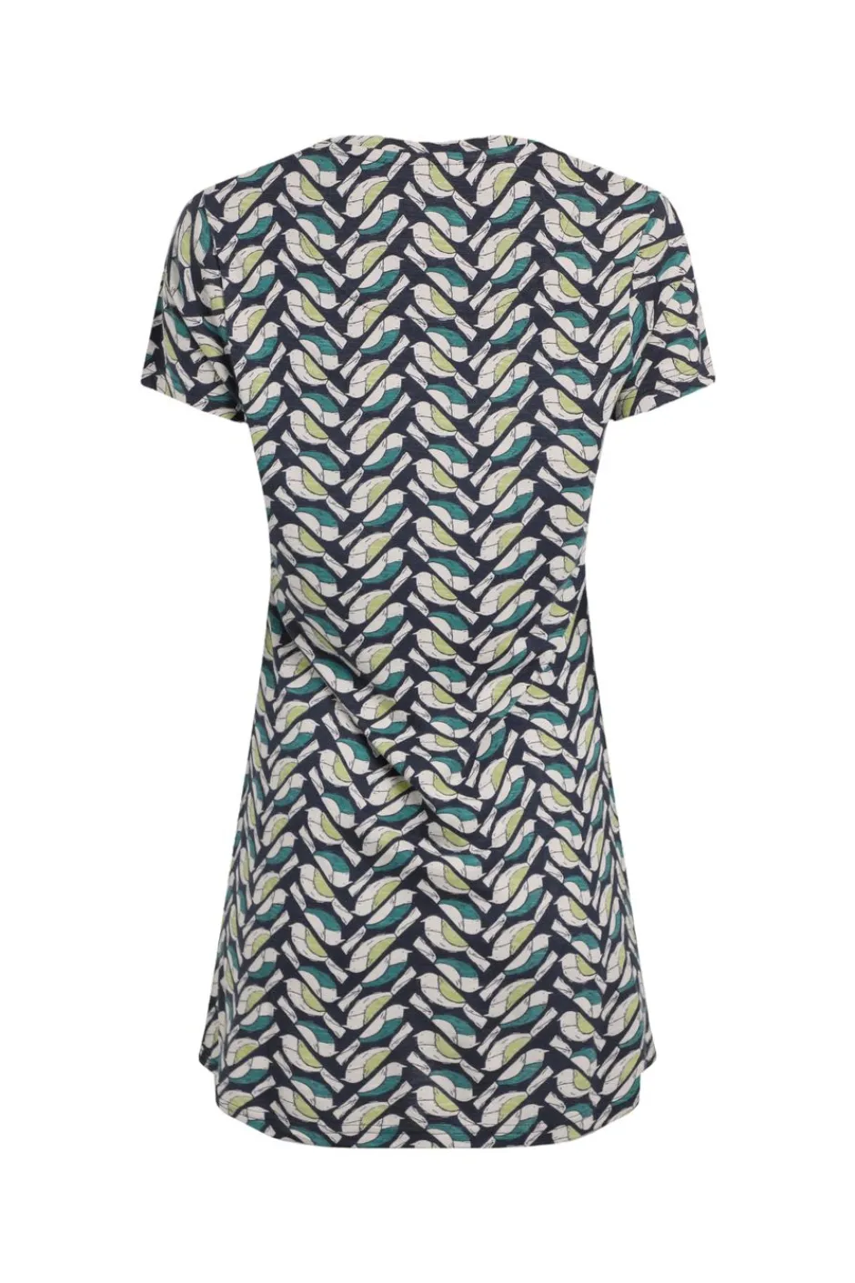Weird Fish Tunics|Tops & T-Shirts|Sidra Organic Cotton Printed Jersey Slub Tunic Cedar Green