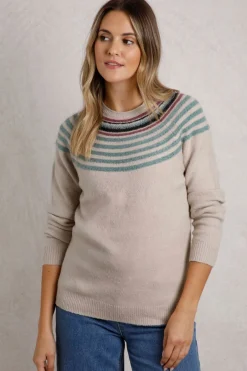 Weird Fish Jumpers & Cardigans|Knitwear|Sinatra Eco Patterned Knit Jumper Ecru