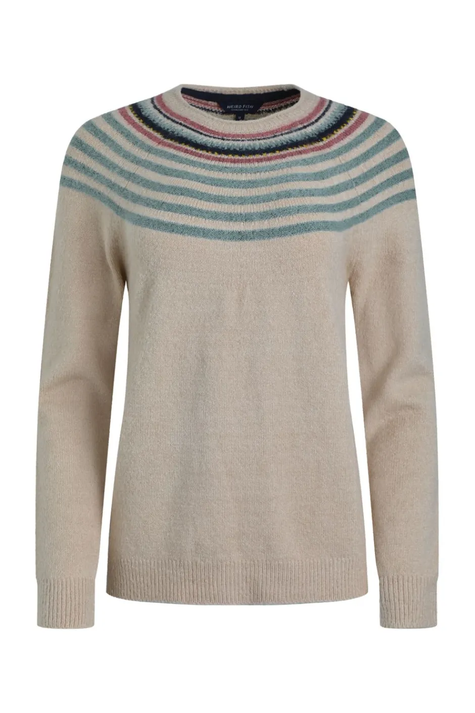 Weird Fish Jumpers & Cardigans|Knitwear|Sinatra Eco Patterned Knit Jumper Ecru