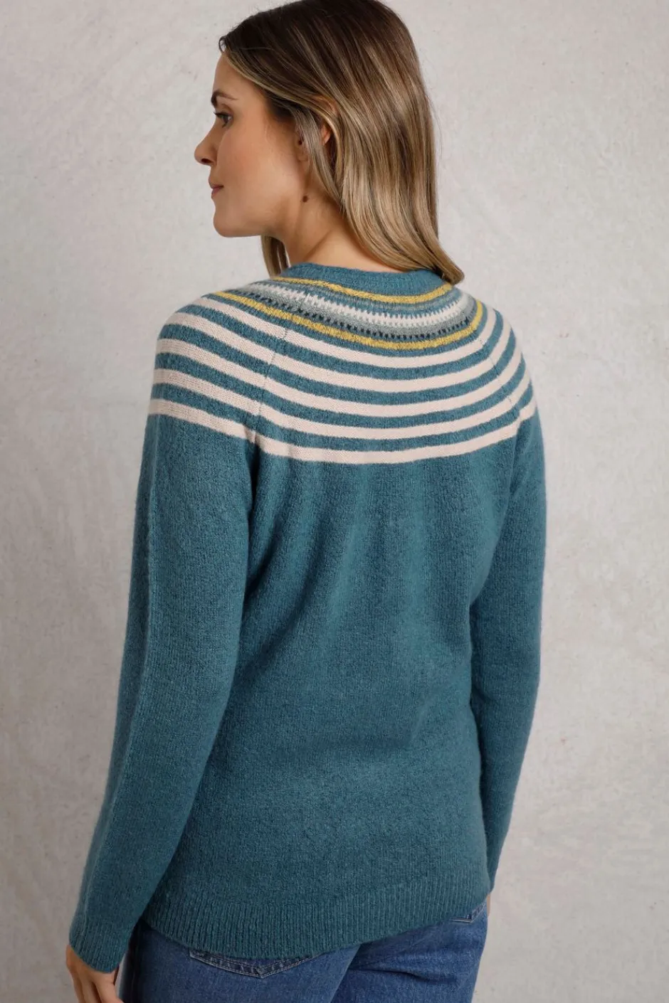 Weird Fish Jumpers & Cardigans|Knitwear|Sinatra Eco Patterned Knit Jumper Uniform Blue