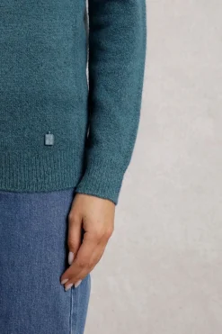 Weird Fish Jumpers & Cardigans|Knitwear|Sinatra Eco Patterned Knit Jumper Uniform Blue