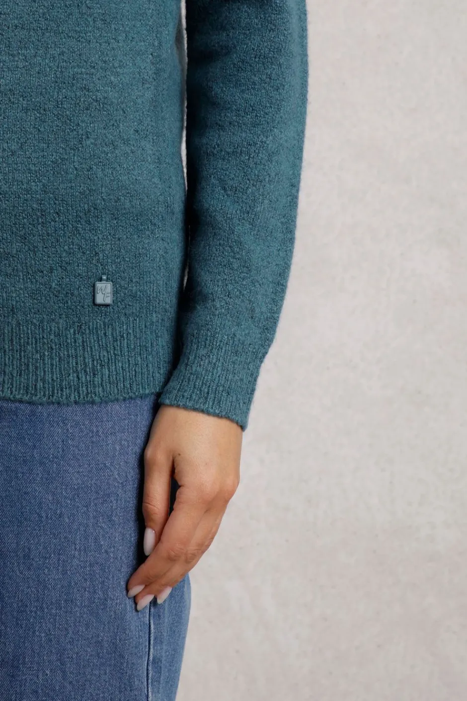 Weird Fish Jumpers & Cardigans|Knitwear|Sinatra Eco Patterned Knit Jumper Uniform Blue