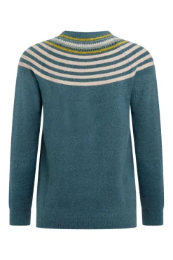 Weird Fish Jumpers & Cardigans|Knitwear|Sinatra Eco Patterned Knit Jumper Uniform Blue