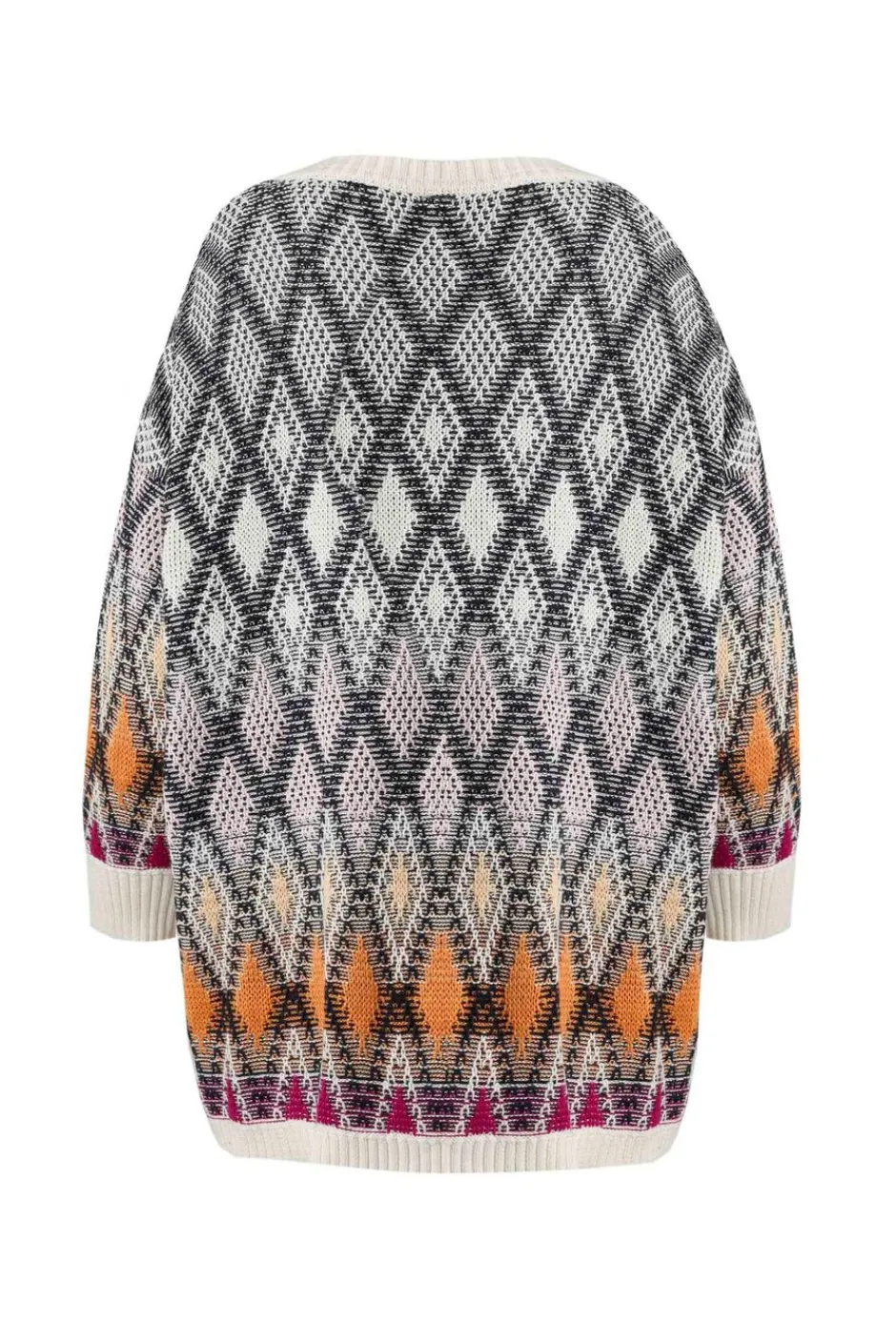 Weird Fish Jumpers & Cardigans|Knitwear|Sintra Patterned Kimono Cream
