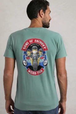 Weird Fish T-Shirts|Sons of Anchovy Back Print Artist T-Shirt Mineral Blue