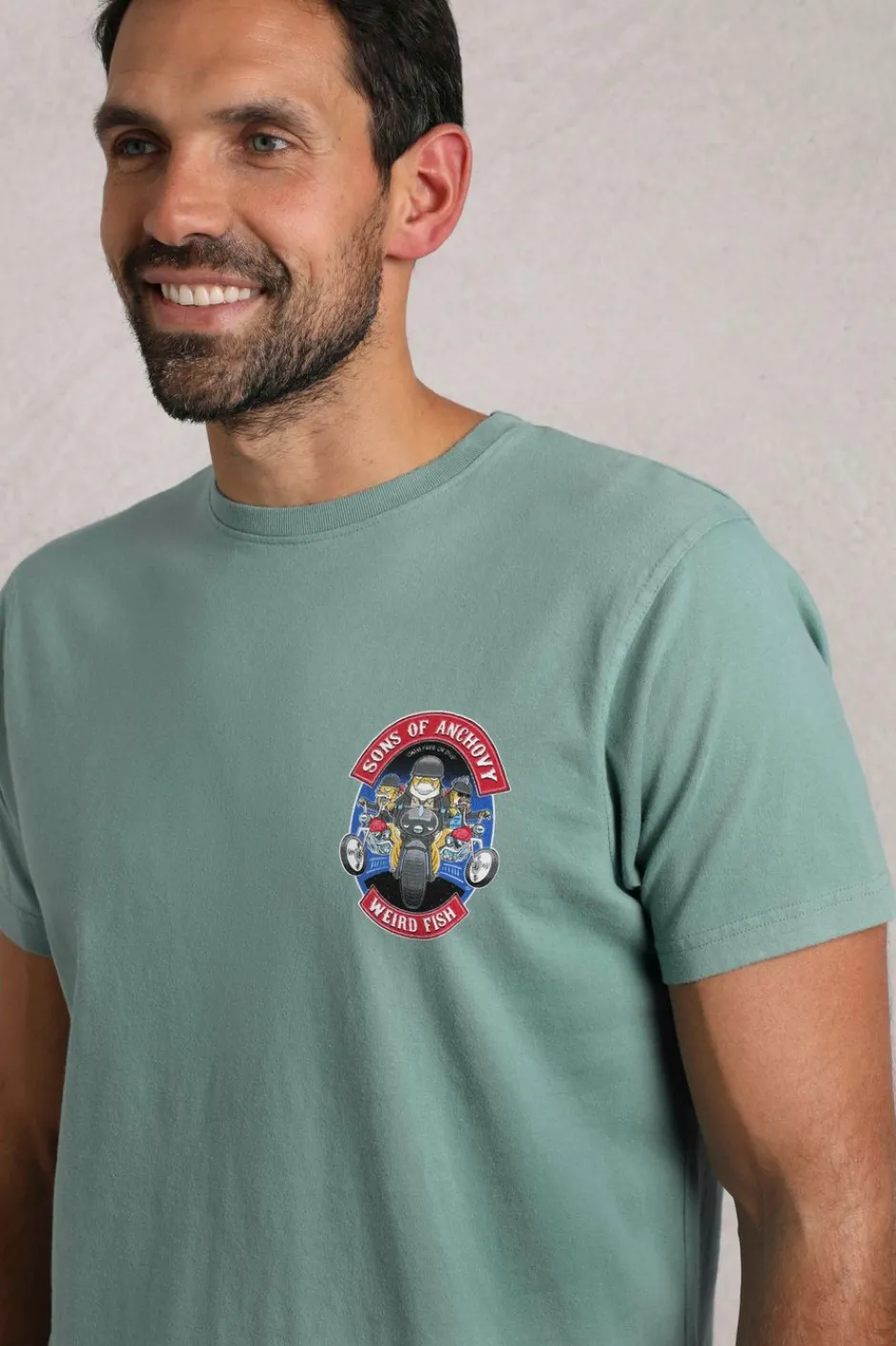 Weird Fish T-Shirts|Sons of Anchovy Back Print Artist T-Shirt Mineral Blue
