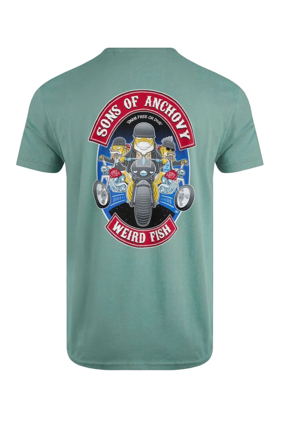 Weird Fish T-Shirts|Sons of Anchovy Back Print Artist T-Shirt Mineral Blue