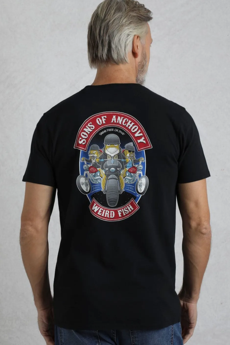 Weird Fish T-Shirts|Sons of Anchovy Back Print Artist T-Shirt Black