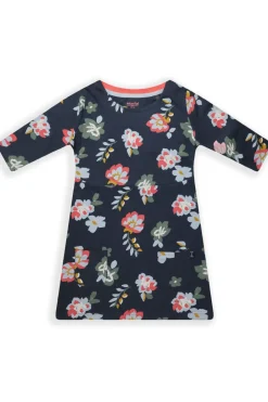 Weird Fish Kids Dresses & Leggings|Starlight Girls Organic Cotton Printed Dress Navy