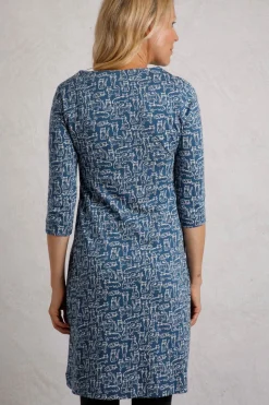 Weird Fish Dresses|Starshine Organic Cotton Jersey Dress Light Blue