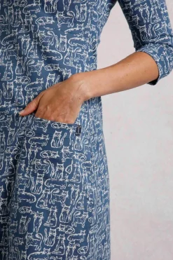 Weird Fish Dresses|Starshine Organic Cotton Jersey Dress Light Blue