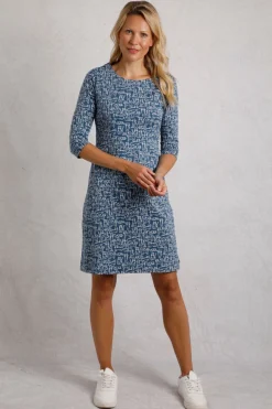 Weird Fish Dresses|Starshine Organic Cotton Jersey Dress Light Blue