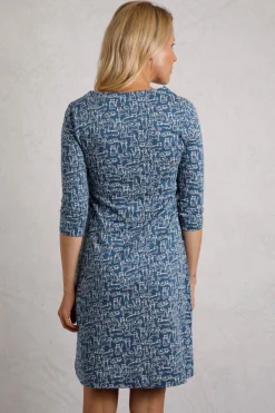 Weird Fish Dresses|Starshine Organic Cotton Jersey Dress Light Blue