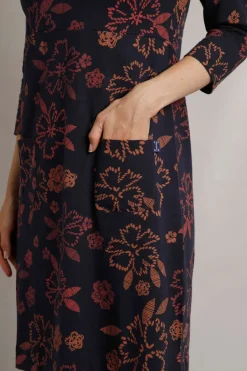 Weird Fish Dresses|Starshine Organic Cotton Jersey Dress Nightshade