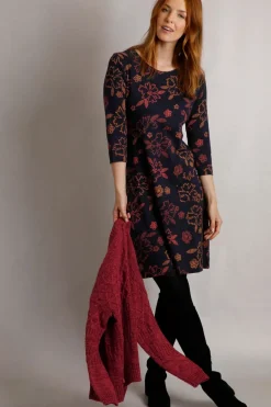 Weird Fish Dresses|Starshine Organic Cotton Jersey Dress Nightshade
