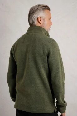 Weird Fish Fleece|Stowe Eco 1/4 Zip Soft Knit Fleece Olive Green