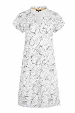 Weird Fish Dresses|Suffolks Organic Cotton Printed Jersey Dress Light Cream