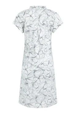 Weird Fish Dresses|Suffolks Organic Cotton Printed Jersey Dress Light Cream