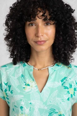 Weird Fish Dresses|Suffolks Organic Cotton Printed Jersey Dress Aqua